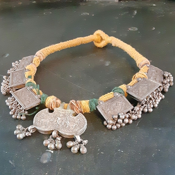 Vintage Silver Tribal Kuchi Marrakesh Necklace with Silver Bells - Picture 8 of 12